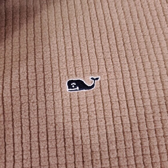 Vineyard Vines Mens Size Large Grid Fleece Full Zip Jacket Brown Whale Warm - Picture 7 of 14